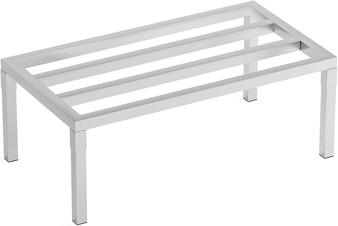 Aluminum Dunnage Rack 36 L x 20 W x 12 H 1650 lbs Load Capacity Commercial Food-Grade Floor Shelving for Patio Restaurant Kitchen Supermarket Garage.
