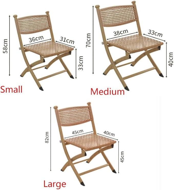 Portable Folding Camping Stool - Lightweight Collapsible Chair for Kitchen and Guests Rattan Design Compact and Easy to Store Ideal for Outdoor Use