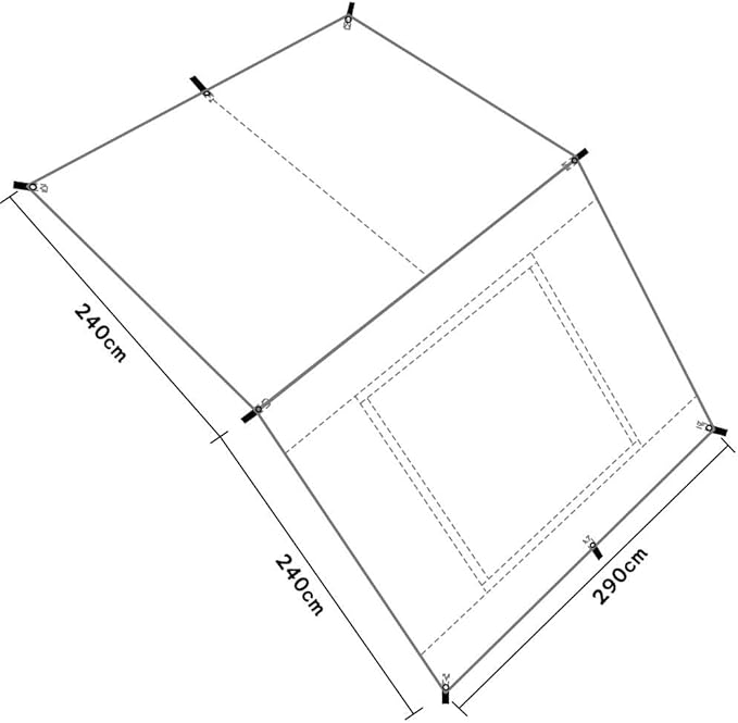 10x16 ft Car Side Awning with Pole Camping Tarp with Screen Window Car Tent for Cars Vans SUV Sun Shelter (Khaki)