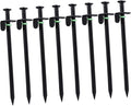 POPETPOP 16Pcs Heavy Duty Tent Stakes Iron Pegs with Fluorescent Markers for Secure Outdoor Camping Hiking and Canopy Setup for Hard Soil Grass