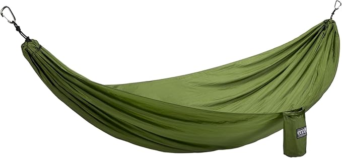 ENO TravelNest Hammock &amp Straps Combo - Portable Hiking and Camping Hammock with Straps Included - Travel Hammock for Camping Hiking Backpacking a Festival or The Beach - Moss