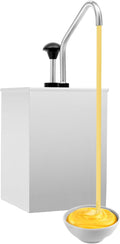 4L Single Bucket 304 Stainless Steel Condiment Pump Station Sauce Dispenser Pump for Syrup Salad Dressing Ketchup Seasoning Sauce