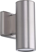 Progress Lighting P563001-147-30K Cylinders Collection 3 LED Modern Outdoor Small Up/Down Wall Lantern Light 3-1/3 Inch Diameter Satin Nickel