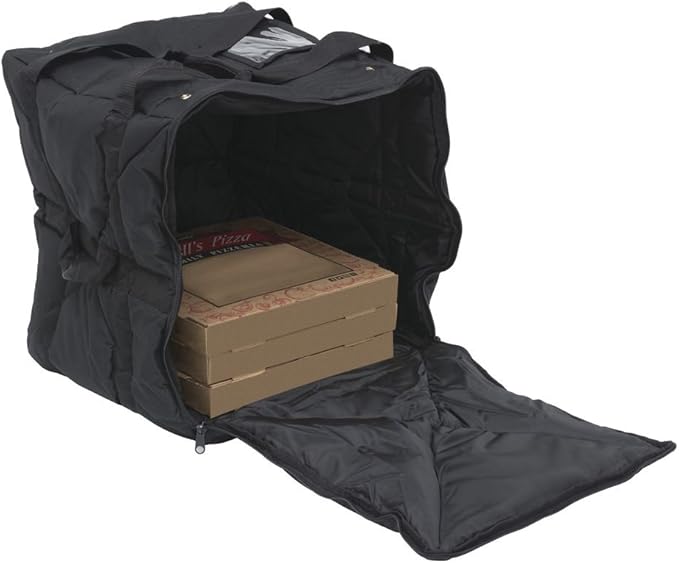 HUBERT Insulated Pizza Delivery Extra Large Bag Black Nylon Side Loading - 18 L x 18 W x 22 H