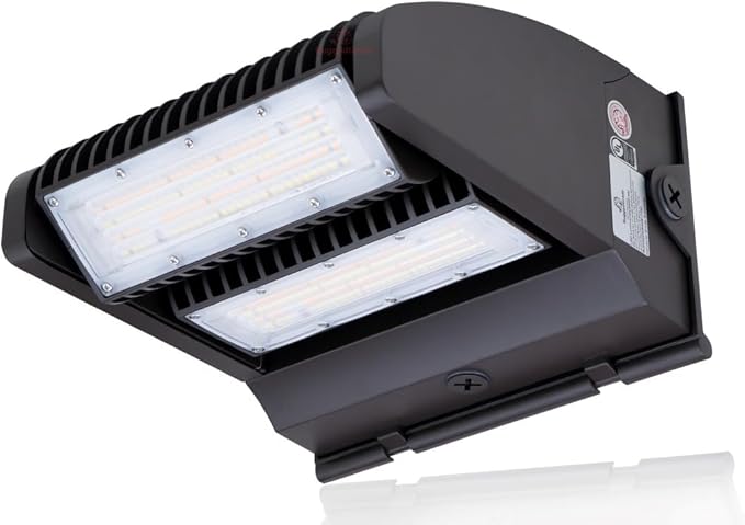 RuggedGrade 80W - Rotate IV Series LED Wall Pack with Photocell - 11400 Lumens - Color Selectable 3000K/4000K/5000K - Outdoor LED Wall Light - Brown Housing - DLC 5.1 Premium