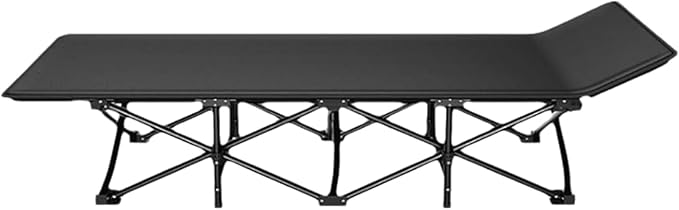600D Oxford Cloth Camping Cot with Removable Headrest Portable Folding Bed Strong Steel Frame Cot Bed for Office/Home Nap