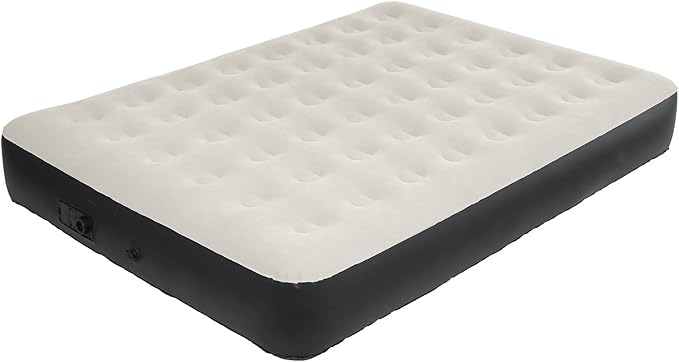 DIMAR GARDEN Queen Size Air Mattress with Built-in Pump Inflatable Flocked AirBed Blow Up Mattress