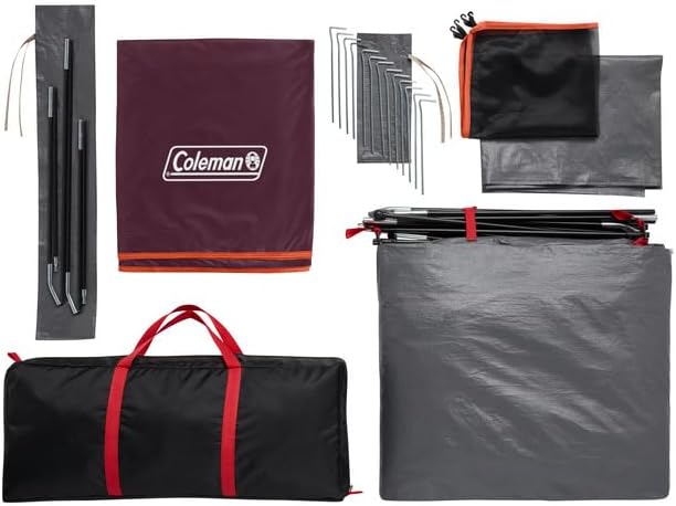 Coleman Skydome Tent with 5 Minute Setup 2/4/6/8-Person Weatherproof Tent with Rainfly &amp Carry Bag 20% More Headroom Than Traditional Canopies