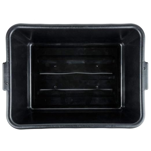 COLIBYOU 6 Pack 20 x 15 x 7 Black Polypropylene Bus Dish Plastic Restaurant Tub w/Lid of Set
