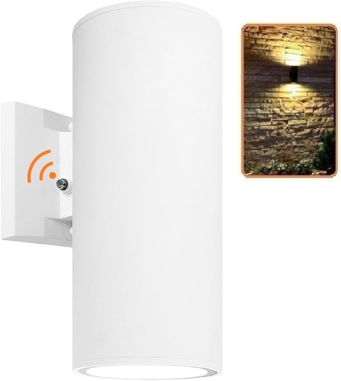 Dusk to Dawn Sensor Outdoor Wall Light Exterior Lighting - ETL Listed Die-Casting Aluminum Waterproof Wall Mount Cylinder Design - Up Down Light Fixture for Porch Garage Garden and Patio