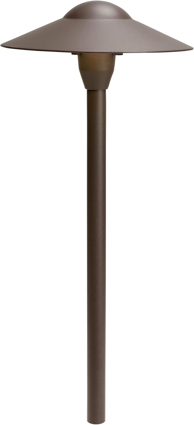 Kichler 8 Outdoor LED Path Light in Textured Architectural Bronze  12V Adjustable Exterior Dome Light (8.25 W x 21 H) 15310AZT