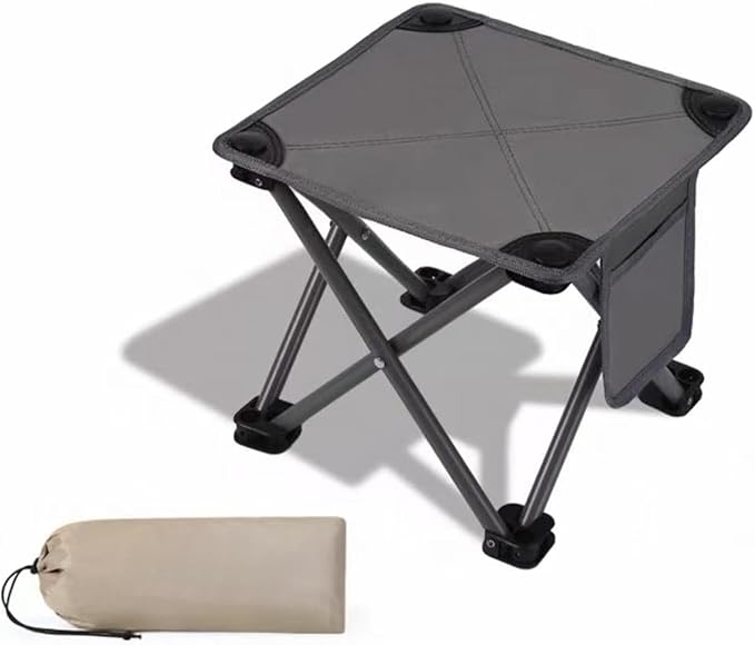 Portable Collapsible Stool for Mountaineering and Hiking Collapsible Stool Lightweight Folding Chair Suitable for Camping Outdoor Activities Fishing (3 Grey)