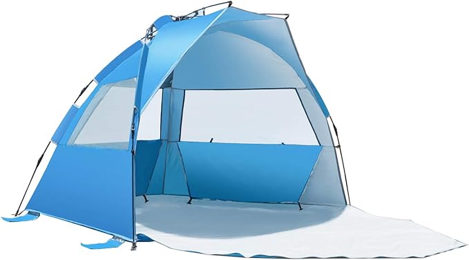 Beach Tent-Outdoors Easy Up Cabana Tent Sun Shelter Beach Umbrella Deluxe Large for 5-6 Person Blue