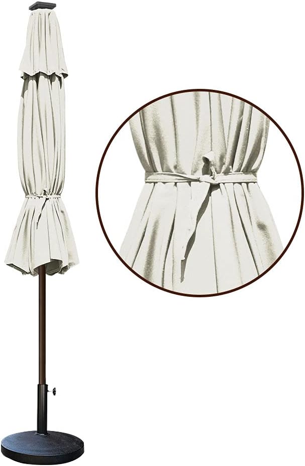 EliteShade USA 10-Year-Non-Fading Solar 9ft Market Umbrella with 80 LED Lights Patio Umbrellas Outdoor Table Umbrella with Ventilation Natural