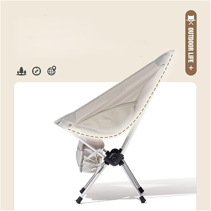 Portable Folding Camping Chair with Aluminum Backrest Lightweight Picnic and Fishing Chair for Outdoor Activities