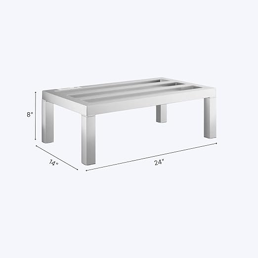 24'' x 14'' x 8'' Aluminum Welded NSF Certified Dunnage Rack - 1300 lb. Capacity for Restaurant Storage Warehouse Garage