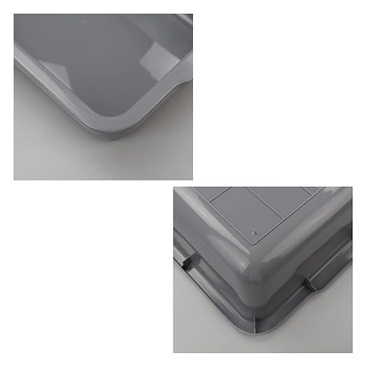 4-Pack 32 L Large Commercial Bus Tubs Plastic Utility Bus Box Gray