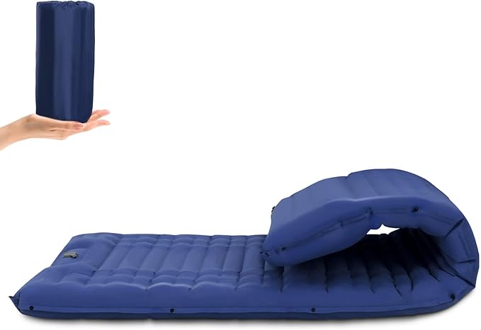 Inflatable Camping Sleeping Pad with Pillow Thick 4.5 Inch Portable Sleeping Pad Lightweight Sleeping Mat for Camping Backpacking Hiking