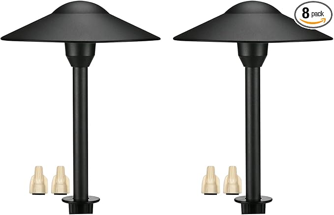 Lumina Lighting® 3W Landscape Lighting 12V Landscape Lights Low Voltage Landscape Path Lights Warm White Waterproof Outdoor Replaceable G4 LED Bulb for Garden Pathway Lawn Yard (Black 2-Pack)