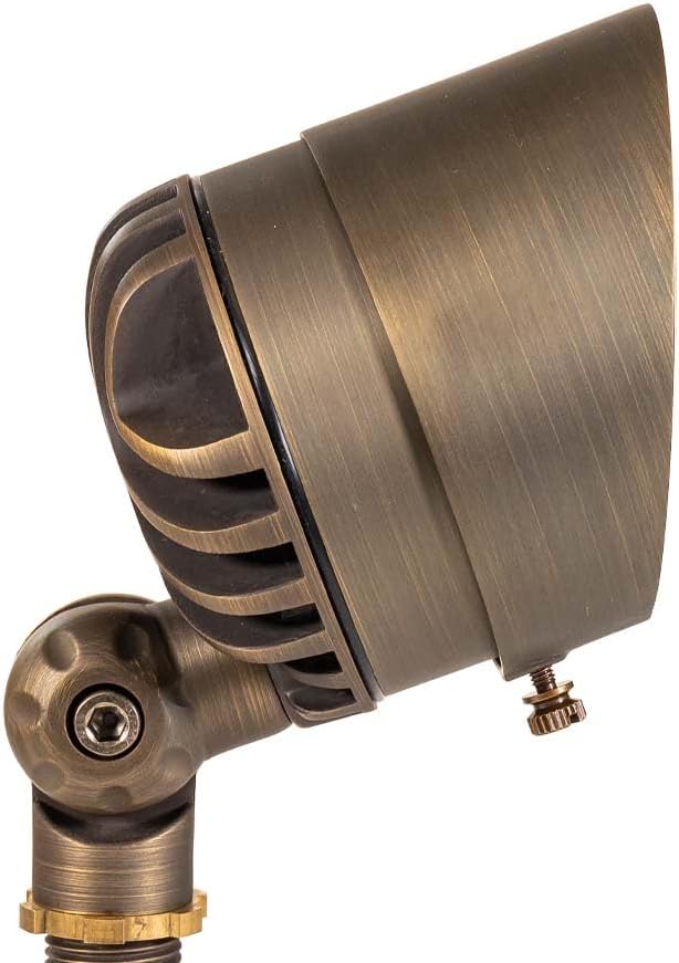 VOLT 12V Color Changing RGBW Integrated LED Brass Spotlight (Bronze) with Remote Control for Low Voltage Landscape Lighting of Yard Lawn Garden Patio Trees &amp House