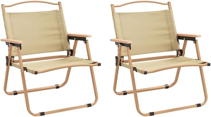 2-Pack Folding Outdoor Chairs 500D Oxford/Steel Frame 16.9×21.3×23.2 in Water-Resistant for Garden Balcony Beach