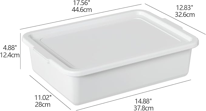 3 Pack Food Service Bus Tubs with Lids 13 L Plastic Meat Mixing Tub White