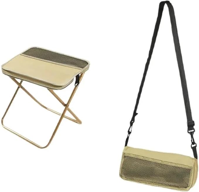 Folding Backpack Stool Sturdy Strong Load-Bearing Fishing Chair Crossbody Handbag Style Pencil Case Portable