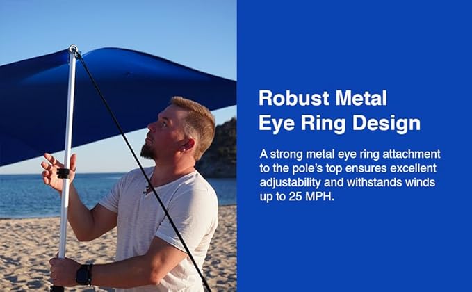 Beach Canopy Tent Sun Shade 8.5x9 FT – UPF50+ Portable 4-Post Beach Tent Canopy with Easy Setup &amp Carry Bag – Outdoor Sun Shelter for Camping Backyard Picnic &amp Travel