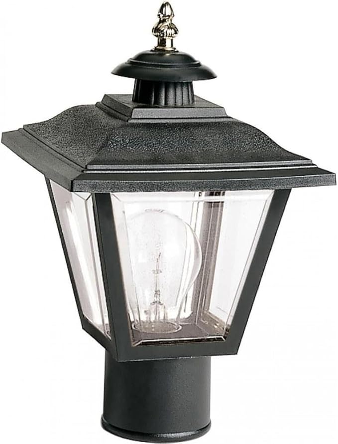 Nuvo SF77/898 Coach Post Lantern with Acrylic Panels Black