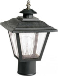Nuvo SF77/898 Coach Post Lantern with Acrylic Panels Black