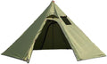 Ultralight 2 Person Tipi Hot Tent with Fire Retardant Stove Jack for Flue Pipes with 2 Doors Army Green