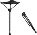 Portable Folding Stool: Adjustable Telescopic Single Leg Tall Chair for Outdoor Camping Walking Collapsible Stool Folding Camping Foldable Fishing Nylon Black Lightweight Stick Seat