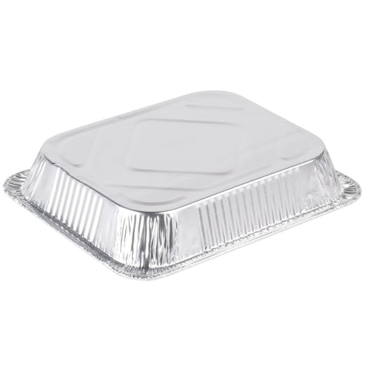 Durable Packaging Aluminum Steam Table Pans Half-Size Medium 2.19 Deep 10.38 x 12.75 100/Carton