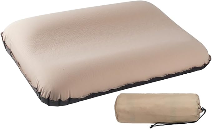 Automatic Inflatable Camping Pillow for OutdoorProtable Travel Menmory Foam Pillow for SleepingCamping Essentials SuppliesErgonomic Design for Neck