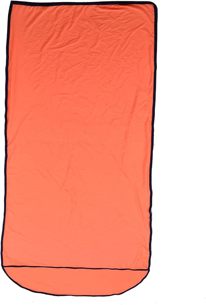 Multifunctional Elastic Sleeping Liner Skin Friendly Comfortable and Breathable to Carry with Storage Versatile Use for Camping Hiking Backpacking (Orange)