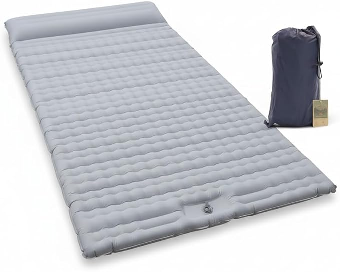 HI FINE CARE Double Camping Pad for 2 Person – Inflatable Sleeping Pad for Tent Camping &amp Backpacking – Lightweight Waterproof &amp Quick Inflation – 4” Thick for Camping Travel &amp Guests