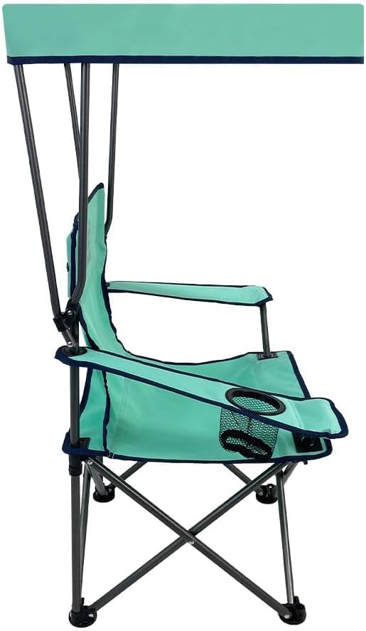 Youth Outdoor Canopy Chair with Adjustable Shade Folding Kids Camping Chair with Cup Holder and Carry Bag Portable Beach Sports and Backyard Seating