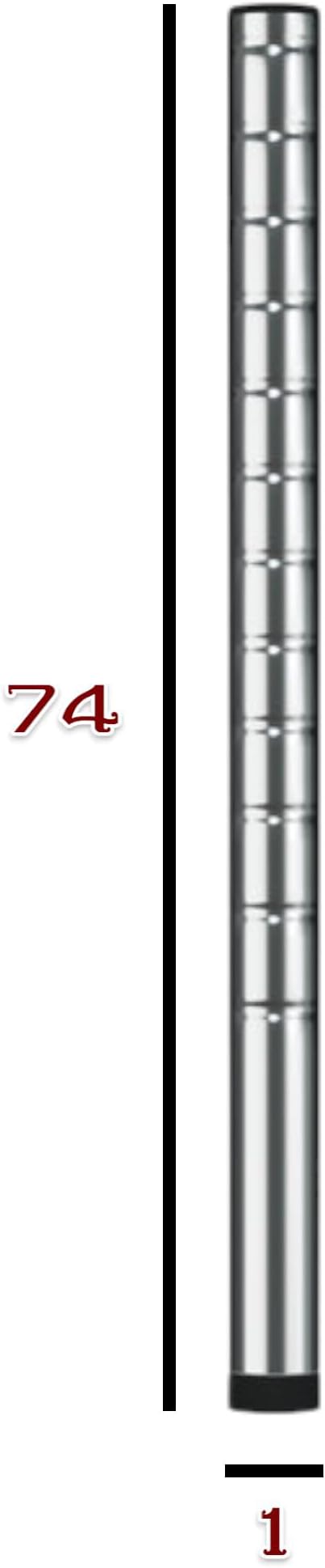 H74 Chrome Set of 4 Posts | Heavy Duty | Utility Shelving Units - Commercial Wire Shelf Shelving Posts Adjustable shelving NSF Chrome Post - Durable Corrosion-Resistant Easy Assembly Adjustable
