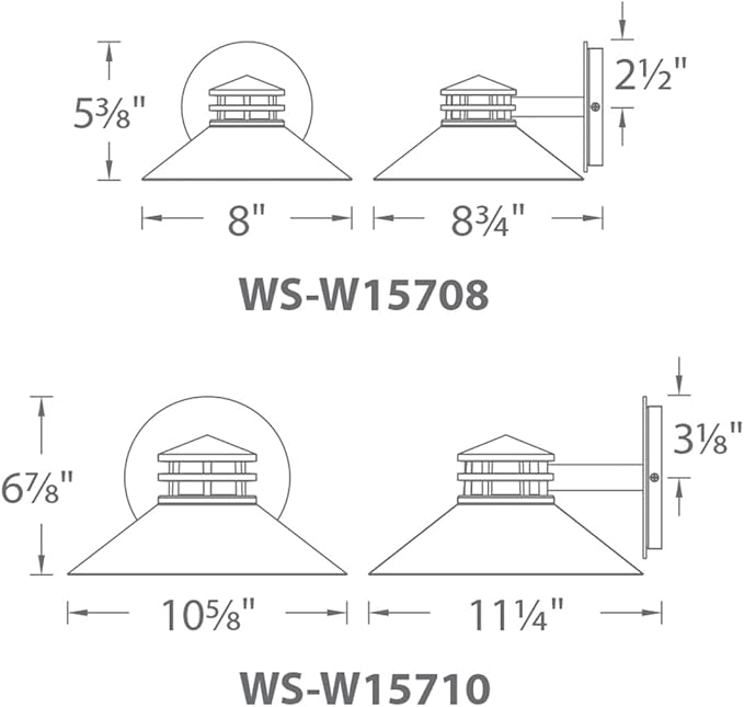 WAC Lighting dweLED Sodor 8in LED Indoor and Outdoor Wall Light 3000K in Black