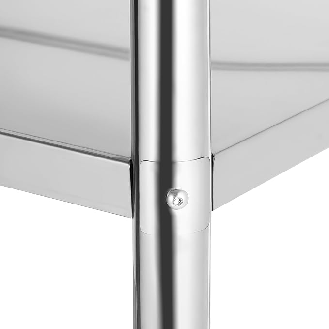 Stainless Steel Shelving 4 Tier Utility Bakers Racks Adjustable Shelf Storage Heavy Duty Shelving for Kitchen Commercial Office Garage Storage Laundry Room Organization (4-Tier 31*18*52in)