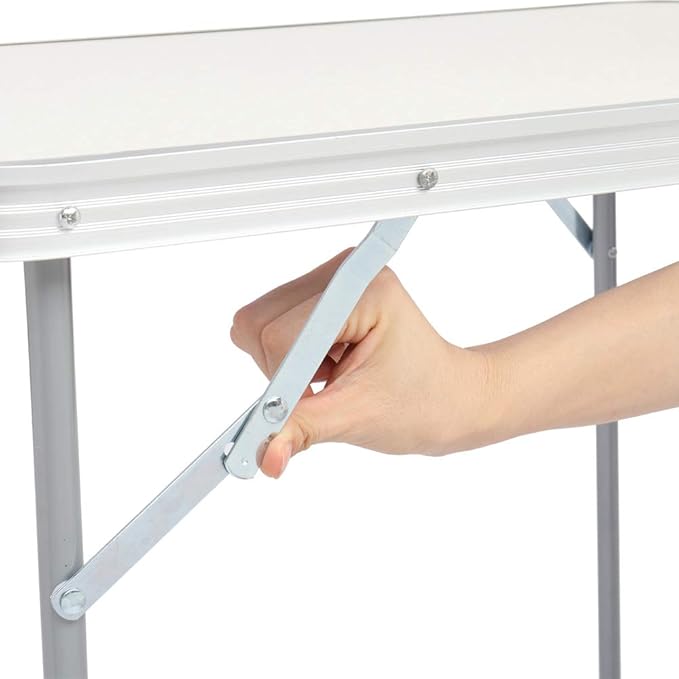 Folding Camping Table2.3FT Aluminum Folding Picnic TableHeavy Duty Utility TableIndoor Outdoor Portable Lightweight Beach with Carrying Handlefor BackyardPicnicPartyBBQ (White)