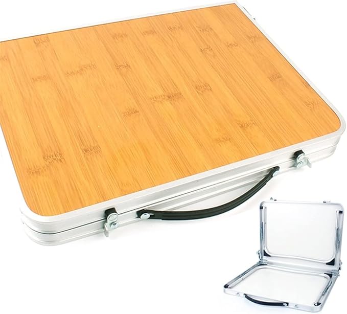 Outdoor Bamboo Wood Table Folding Tables Mini Folding Table Camping Bamboo Board Table Portable Picnic BBQ Small Table Computer Table