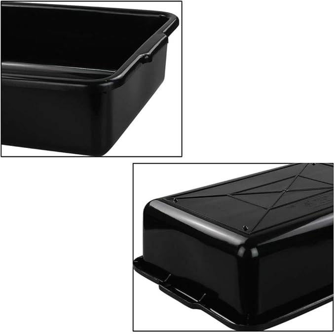 4-Pack Large Plastic Commercial Bus Tubs 22 L Rectangle Utility Bus Box