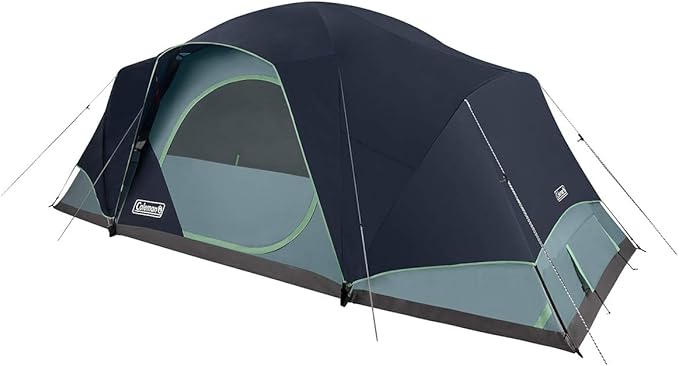 Coleman Skydome XL Large Family Tent with 5 Minute Setup Weatherproof 8/12 Person Tent with Rainfly &amp Carry Bag Fits Multiple Queen Airbeds Made of PFAS-Free Materials