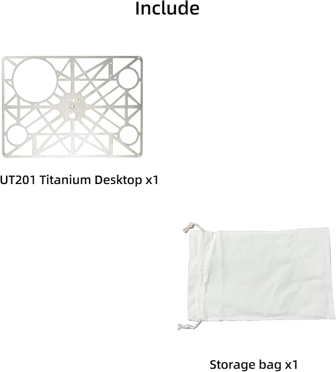 UT200 Ultralight Camping Table Titanium Hammock Camping Table Universally Adjustable Tabletop Backpacking Table for Solo Camping (UT201(Desktop only))