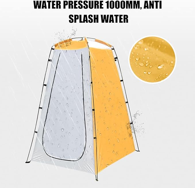 Sunshade Bathing Tents Folding Beach Privacy Shelter Tent Waterproof Protection Tear-Resistant for Camp Fishing (Yellow Gray)