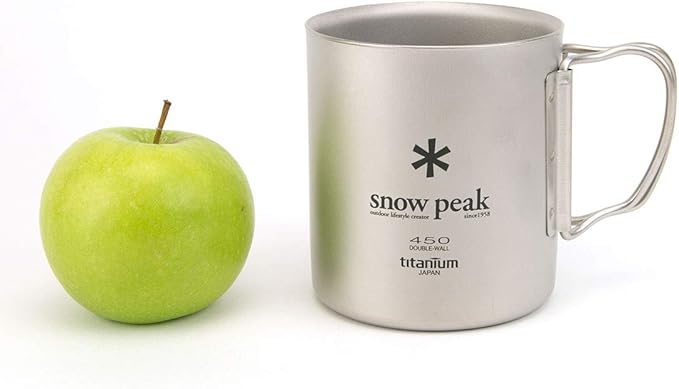 Snow Peak Double Wall Titanimum Insulated Mug Lightweight Durable Camping 450ml