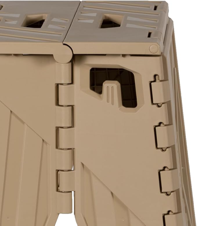 livinbox 15 inch Plastic Collapsible Stool Folding Stool Outdoor Step Stool Opens Easy with One Flip. Great for Kitchen Bathroom Bedroom Holds Up to 200kg (Khaki Beige)