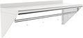 12''x24'' Wall Mounted Stainless Steel Shelf with Suspension Rod NSF Commercial Metal Wall Mounted Floating Shelf for Kitchens Restaurants Food Trucks Garages Homes and Hotels