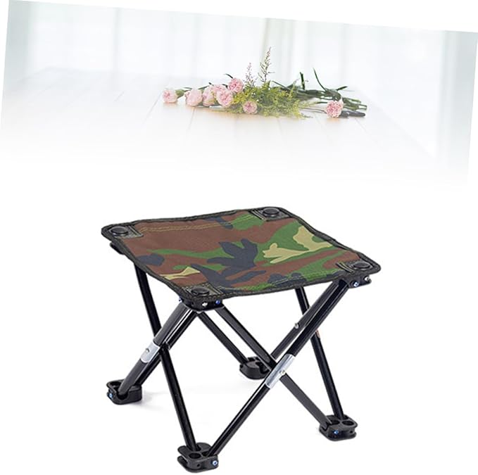 Happyyami Camouflage Folding Stool Portable Fishing Chair Sturdy Outdoor Gear Camping Seat Large Size